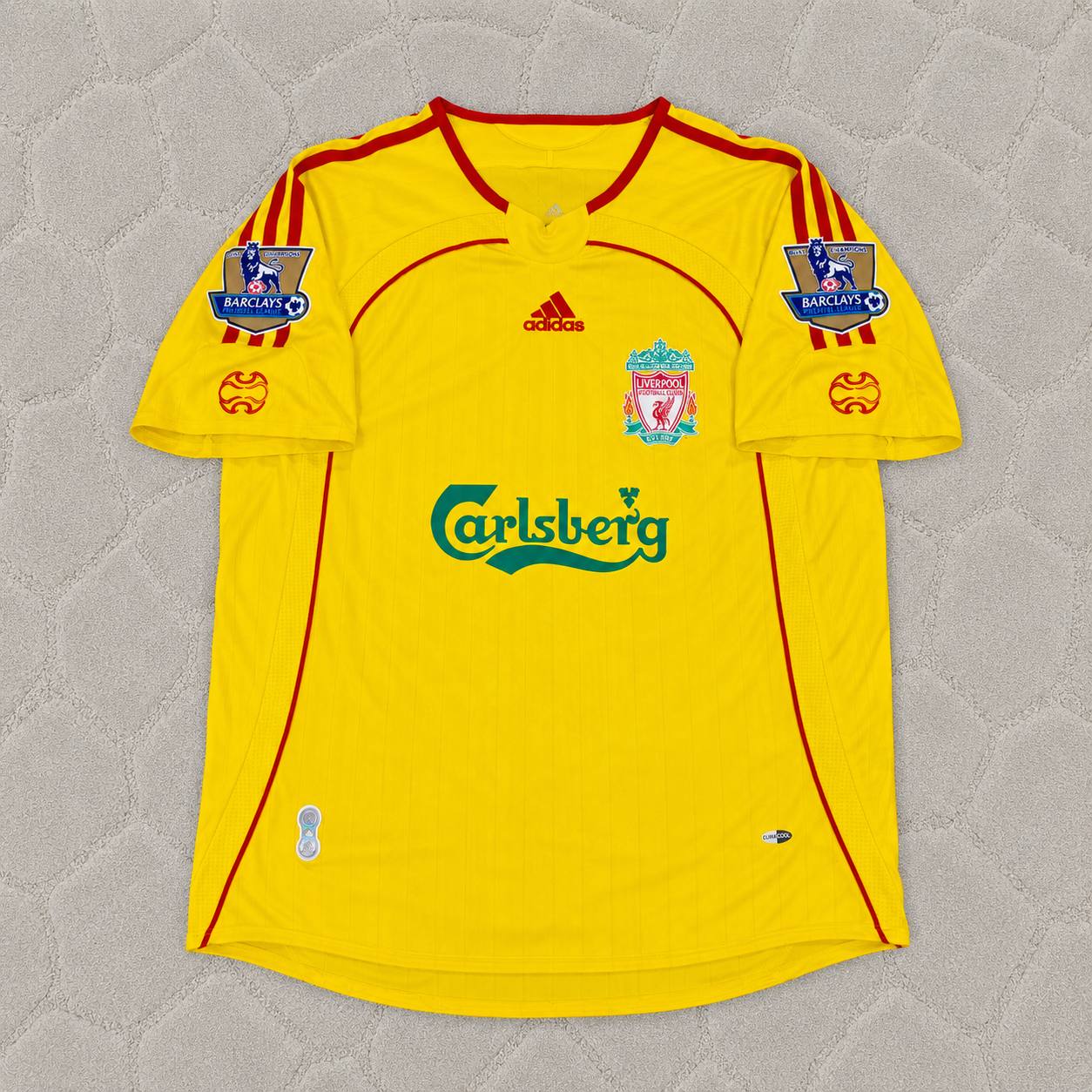 Dirk Kuyt Liverpool 2006/2007 Yellow Retro Football Jersey Kit