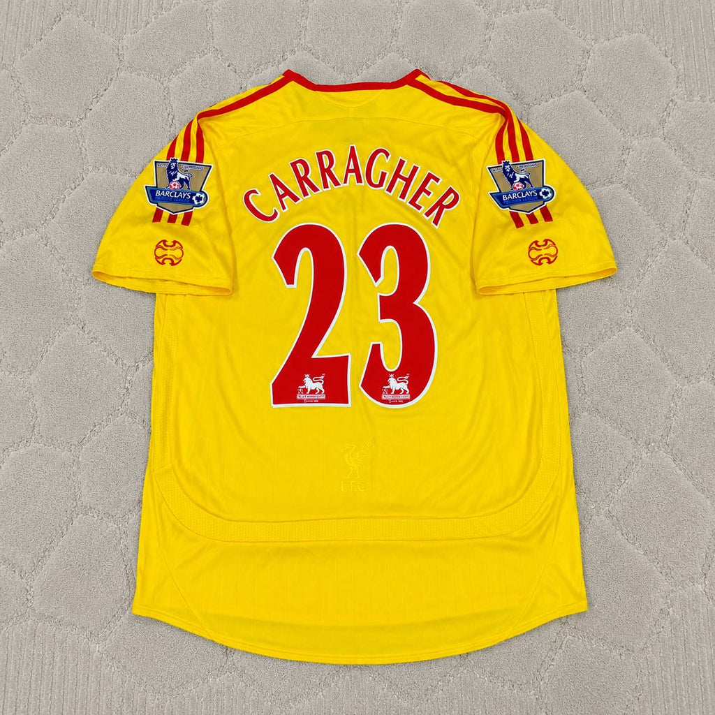 Jamie Carragher Liverpool 2006/2007 Yellow Retro Football Jersey Kit