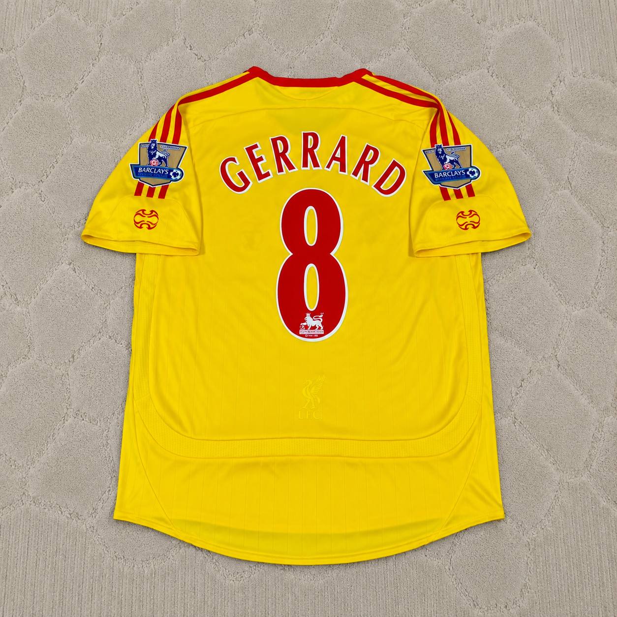 Steven Gerrard Liverpool 2006/2007 Yellow Retro Football Jersey Kit