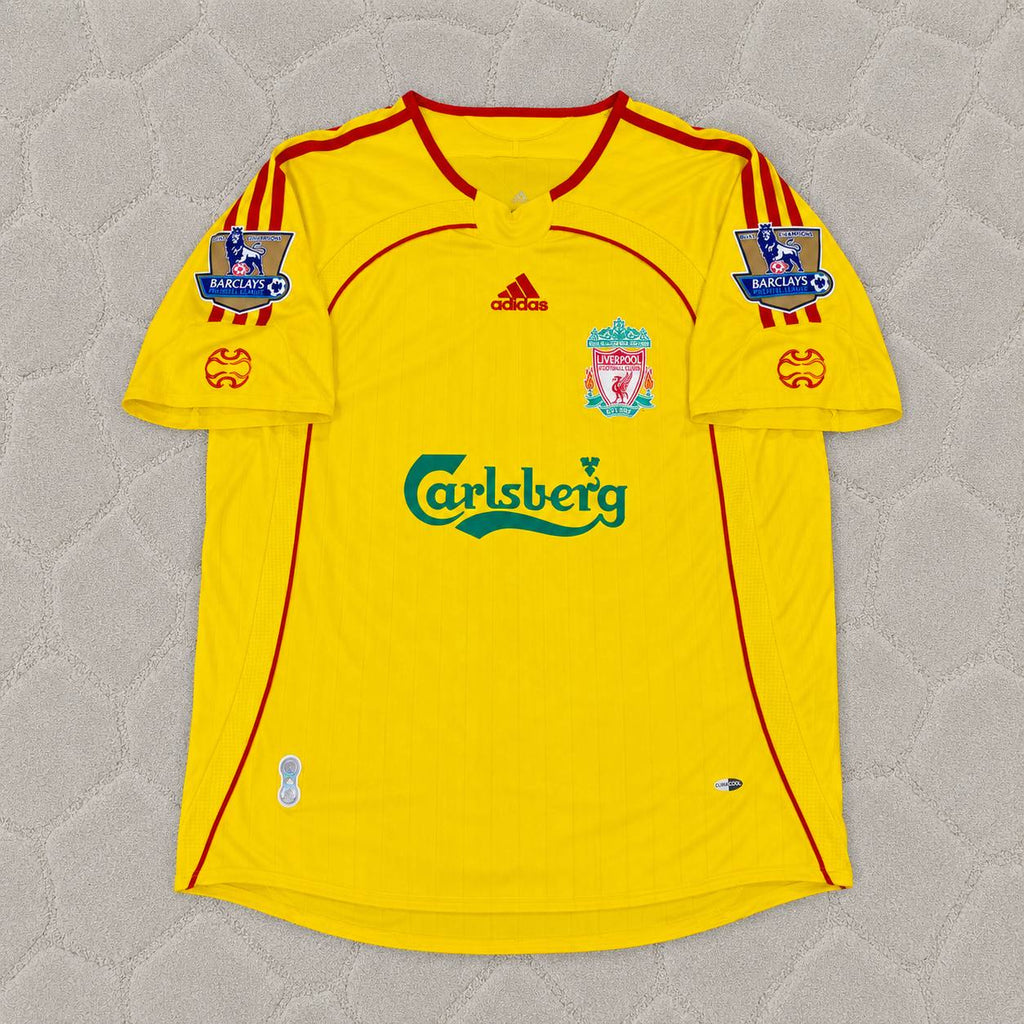 Steven Gerrard Liverpool 2006/2007 Yellow Retro Football Jersey Kit