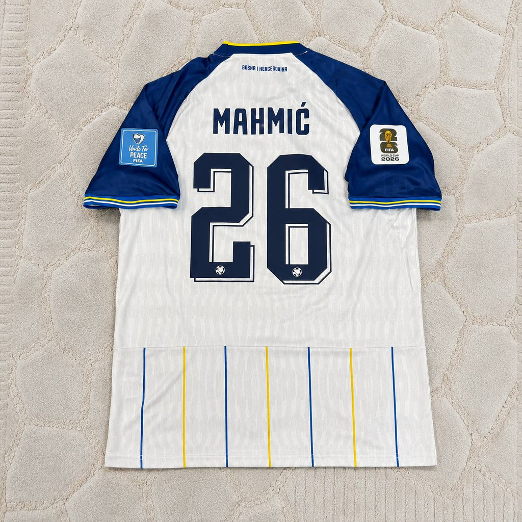 Ermin Mahmic Bosnia and Herzegovina 2026 World Cup White Football Jersey