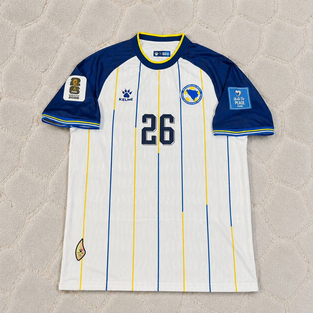 Ermin Mahmic Bosnia and Herzegovina 2026 World Cup White Football Jersey