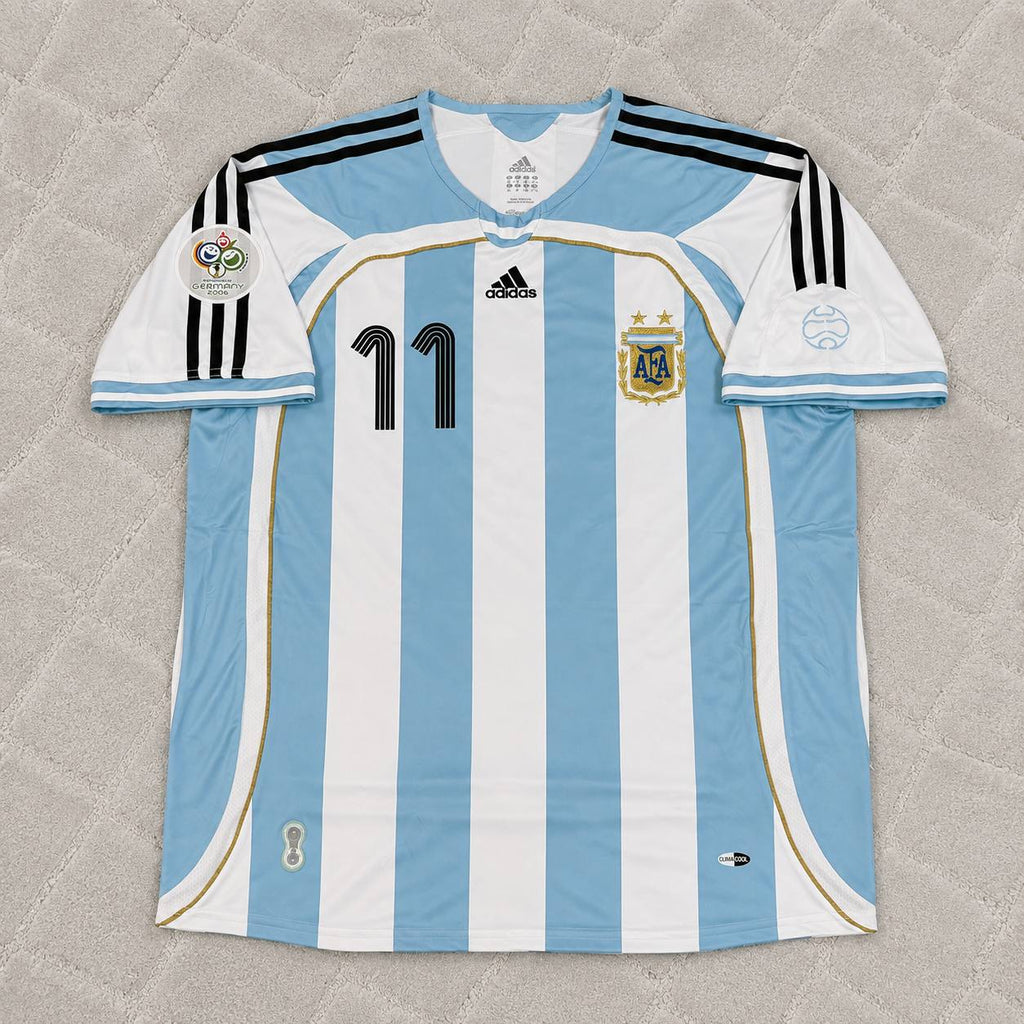 Carlos Tevez Argentina 2006 World Cup Retro Soccer Jersey Maillot Trikot