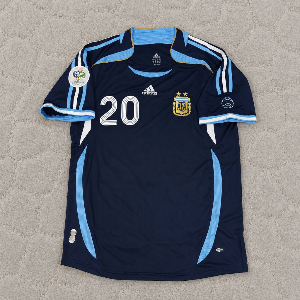 Julio Cruz #20 Argentina 2006 World Cup Dark Blue Home Retro Football Jersey Kit