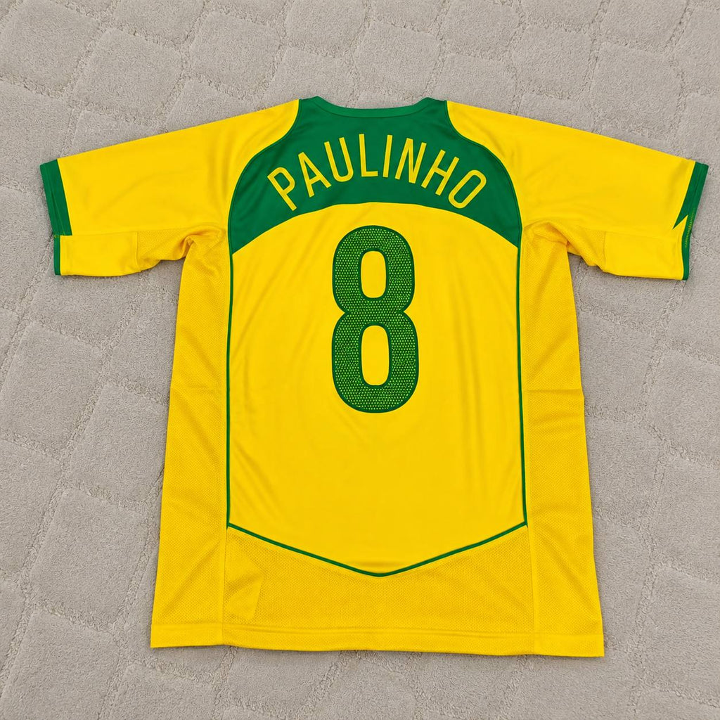 Paulinho 8– Brazil Retro Kit Jersey – | Trikot | Maillot Soccer Shirt