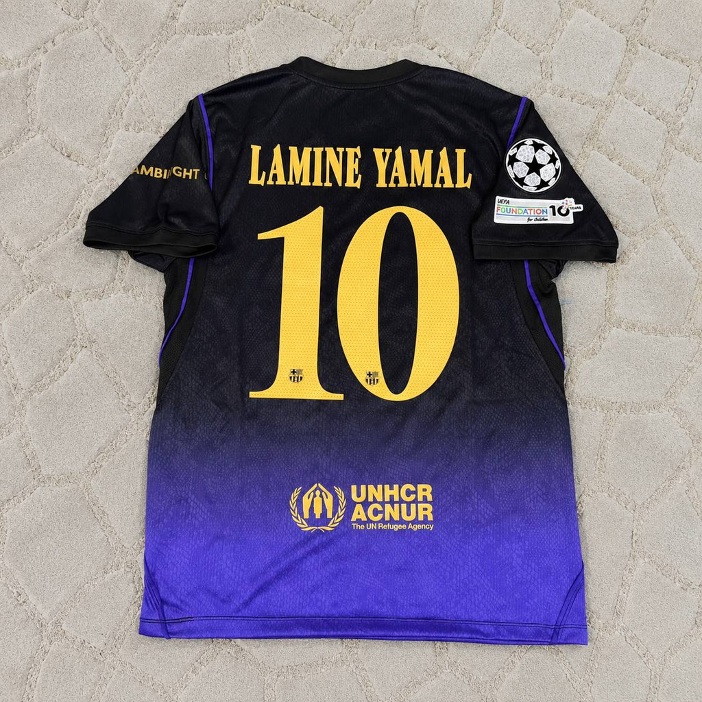 Lamine Yamal #10 Barcelona 2027 Champions League Patch New Season Away Jersey Trikot Maillot Soccer Shirt