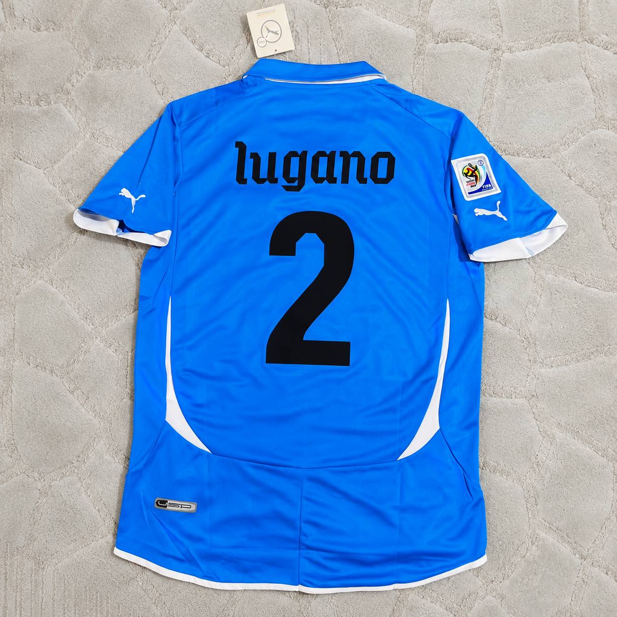 Diego Lugano Uruguay 2010 South Aftica World Cup Blue Retro Jersey Maglia