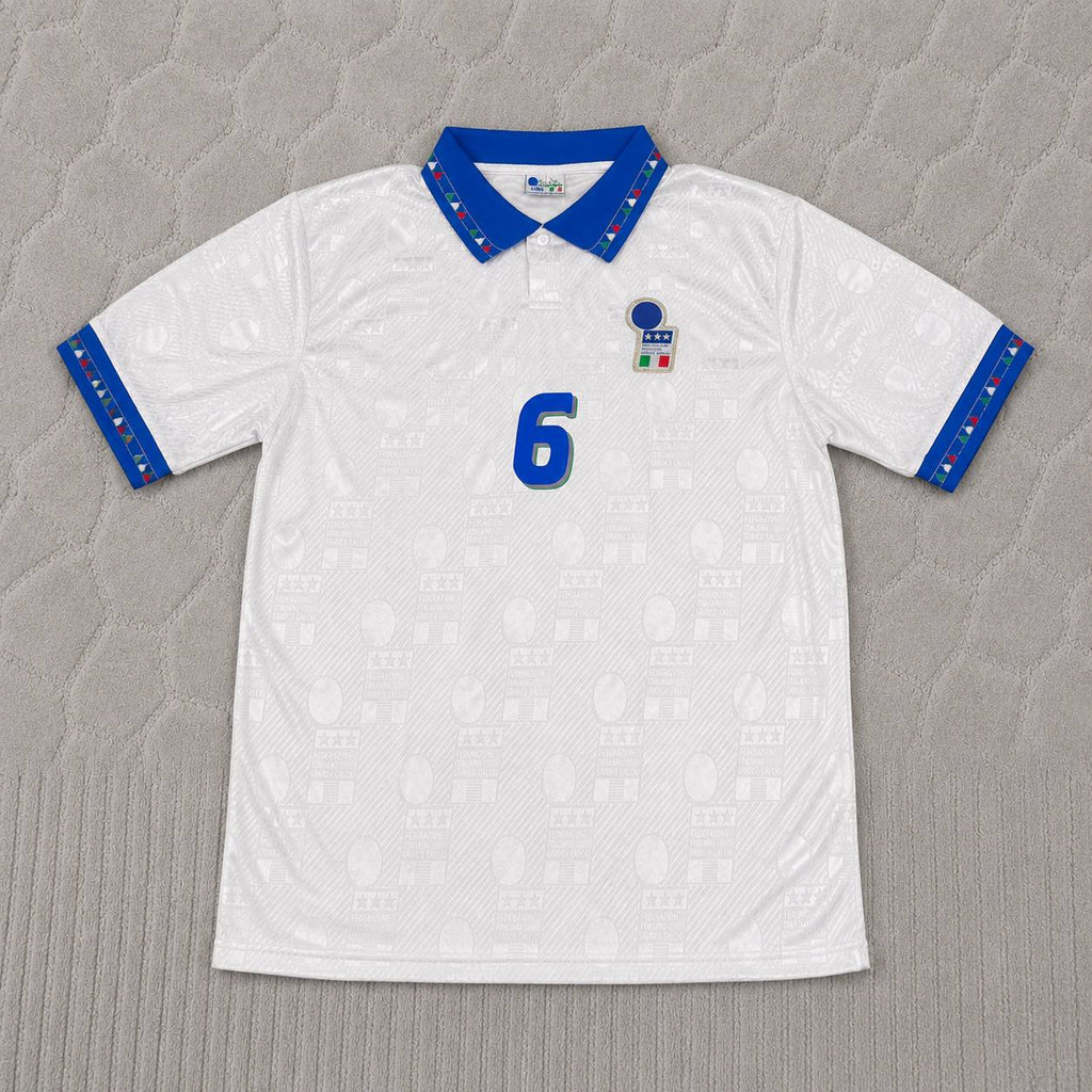 Franco Baresi Italy 1994 World Cup White Retro Football Jersey Kit