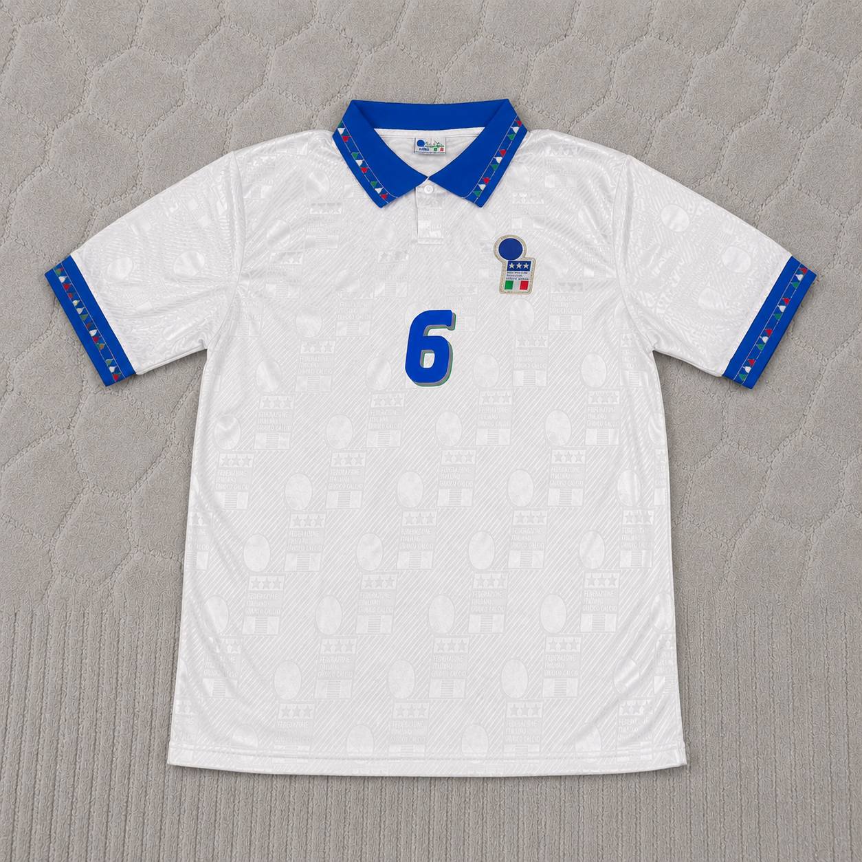 Franco Baresi Italy 1994 World Cup White Retro Football Jersey Kit
