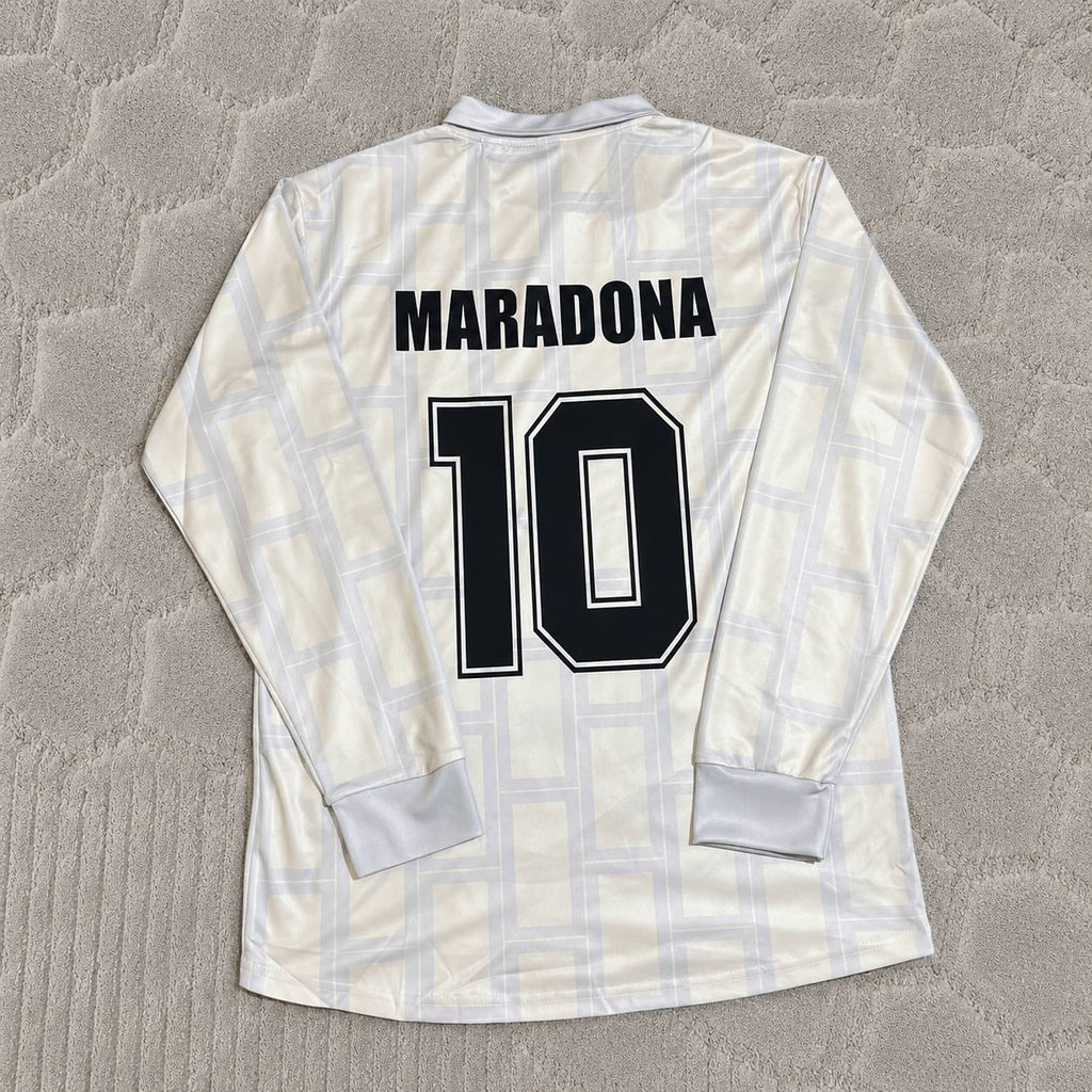 Diego Maradona Argentina 1986 Season Home Long Sleeve Retro Jersey Trikot Soccer Shirt
