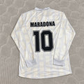 Diego Maradona Argentina 1986 Season Home Long Sleeve Retro Jersey Trikot Soccer Shirt
