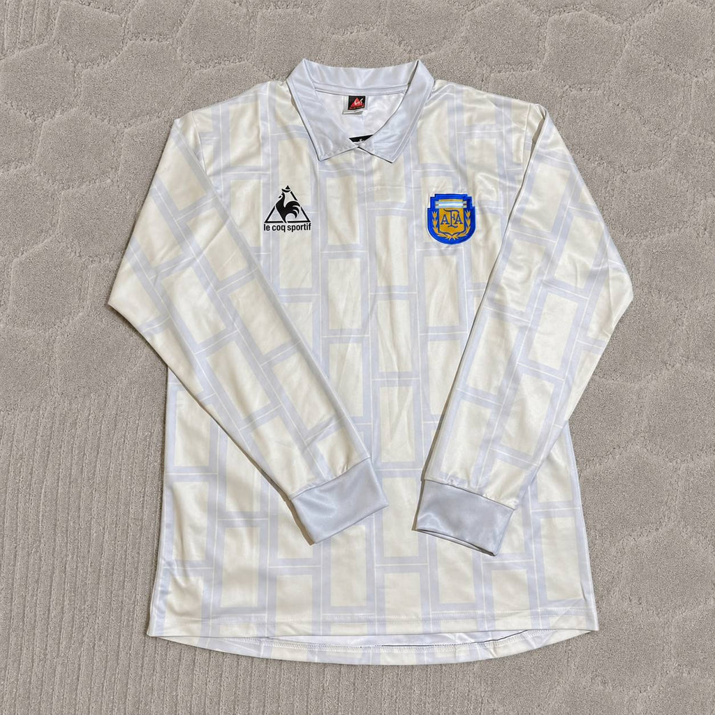 Diego Maradona Argentina 1986 Season Home Long Sleeve Retro Jersey Trikot Soccer Shirt