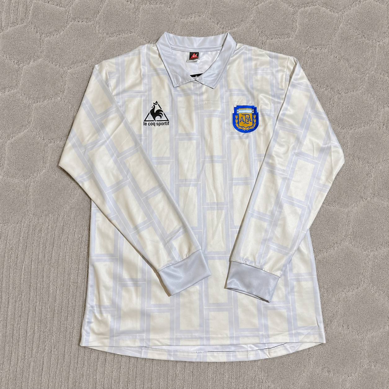 Diego Maradona Argentina 1986 Season Home Long Sleeve Retro Jersey Trikot Soccer Shirt