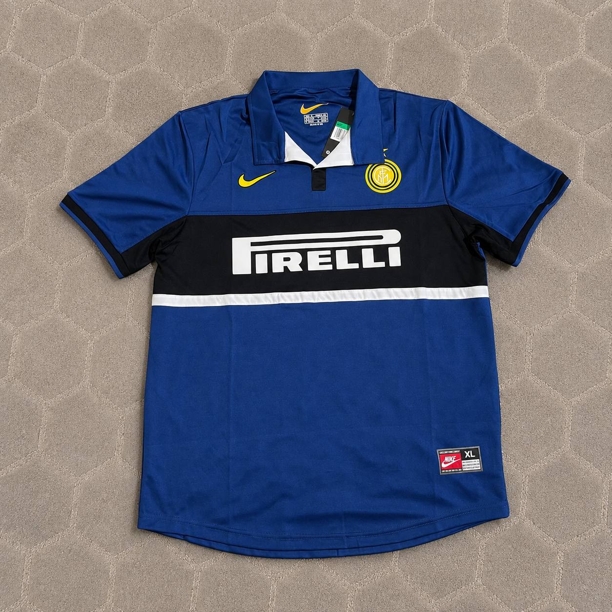 Javier Zanetti #4 Inter Milan 1998-1999 Home Retro Football Jersey