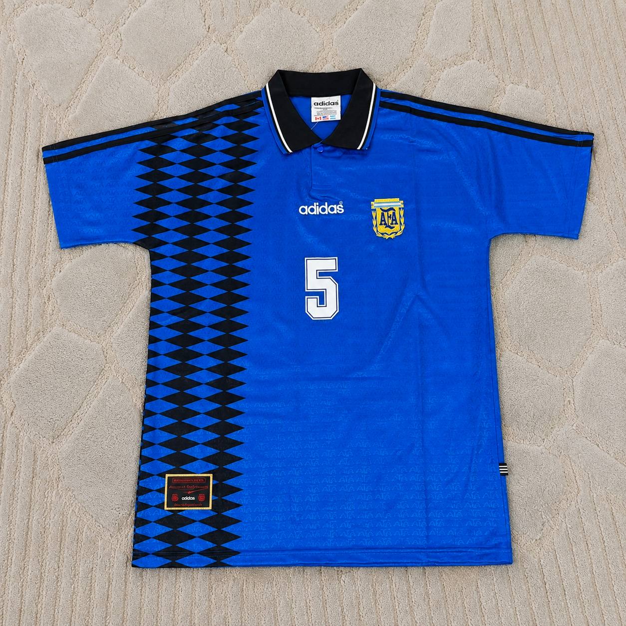 Fernando Redondo Argentina 1994 Season Away Blue Retro Jersey Trikot Soccer Shirt