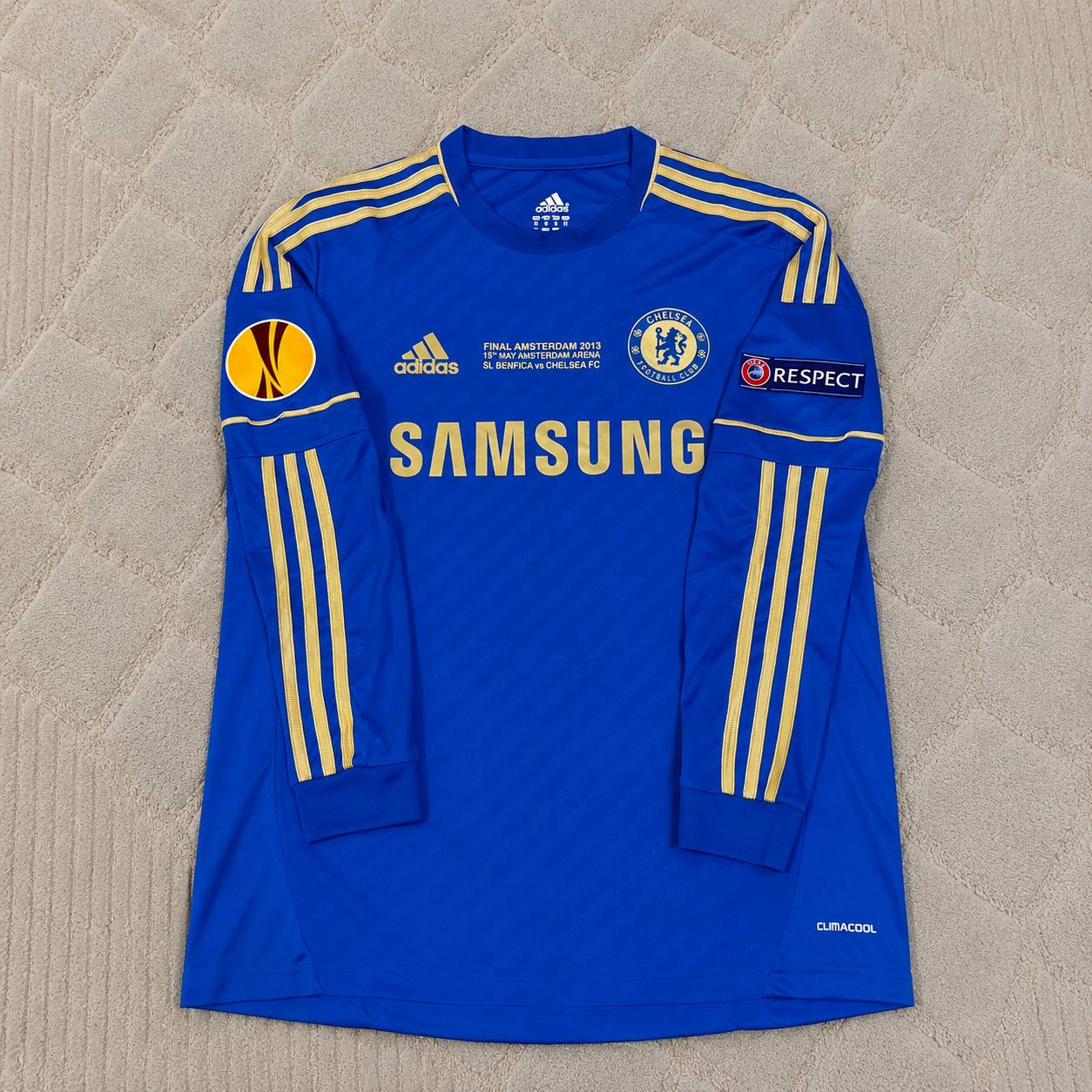 Oscar 11-Chelsea 2013 Europe League Final Amsterdam Blue Retro Football Jersey Soccer Shirt