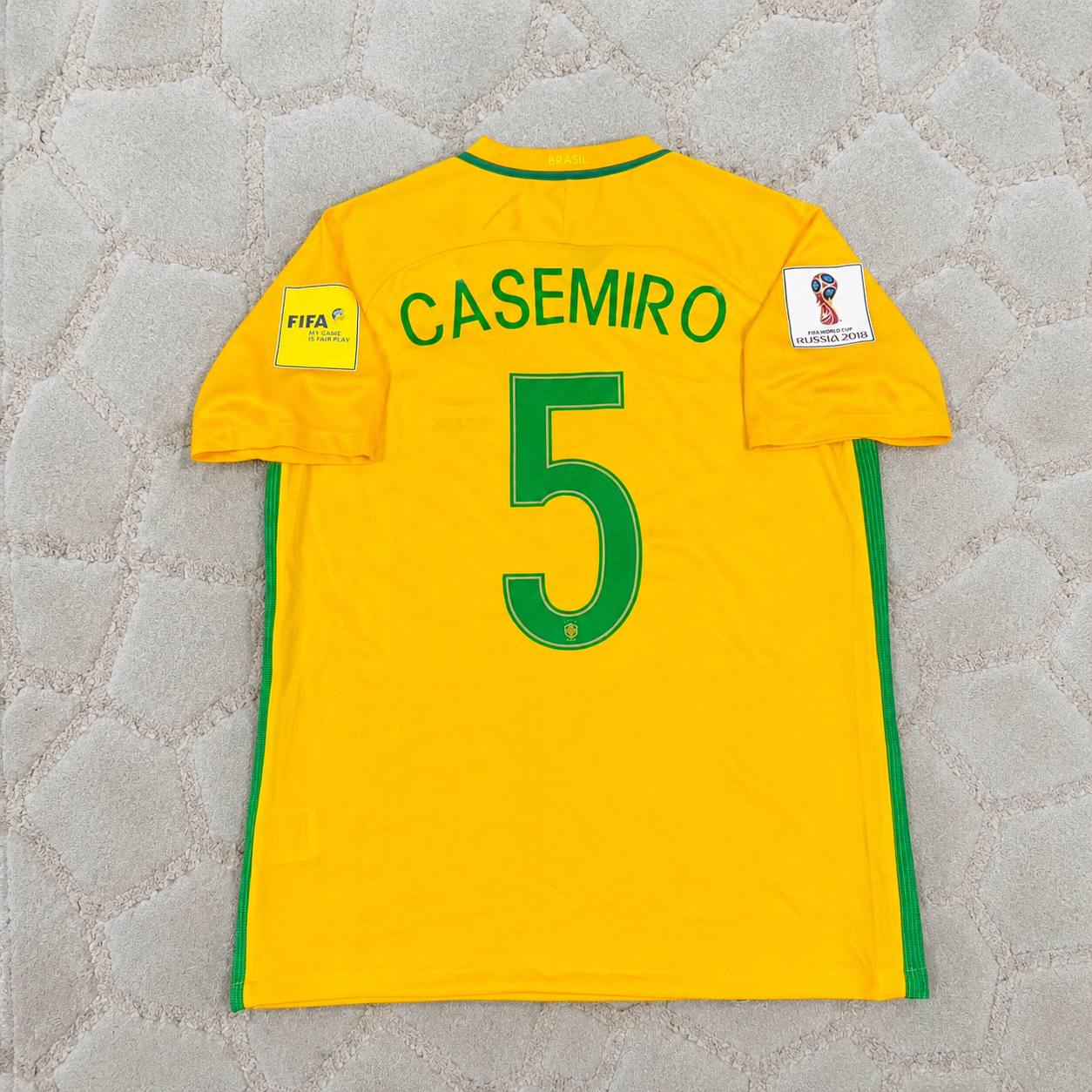Casemiro #5 Brazil 2018 World Cup Home Football Jersey