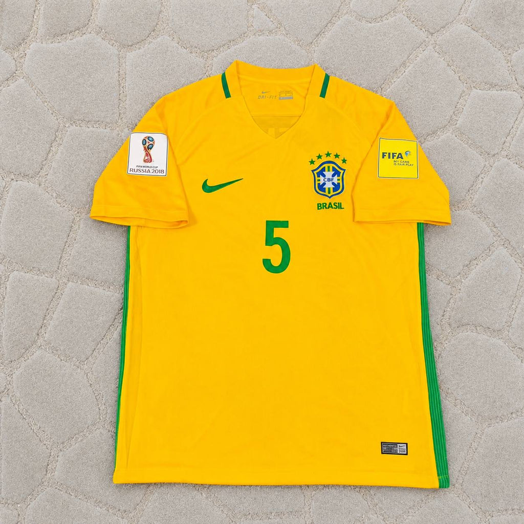 Casemiro #5 Brazil 2018 World Cup Home Football Jersey