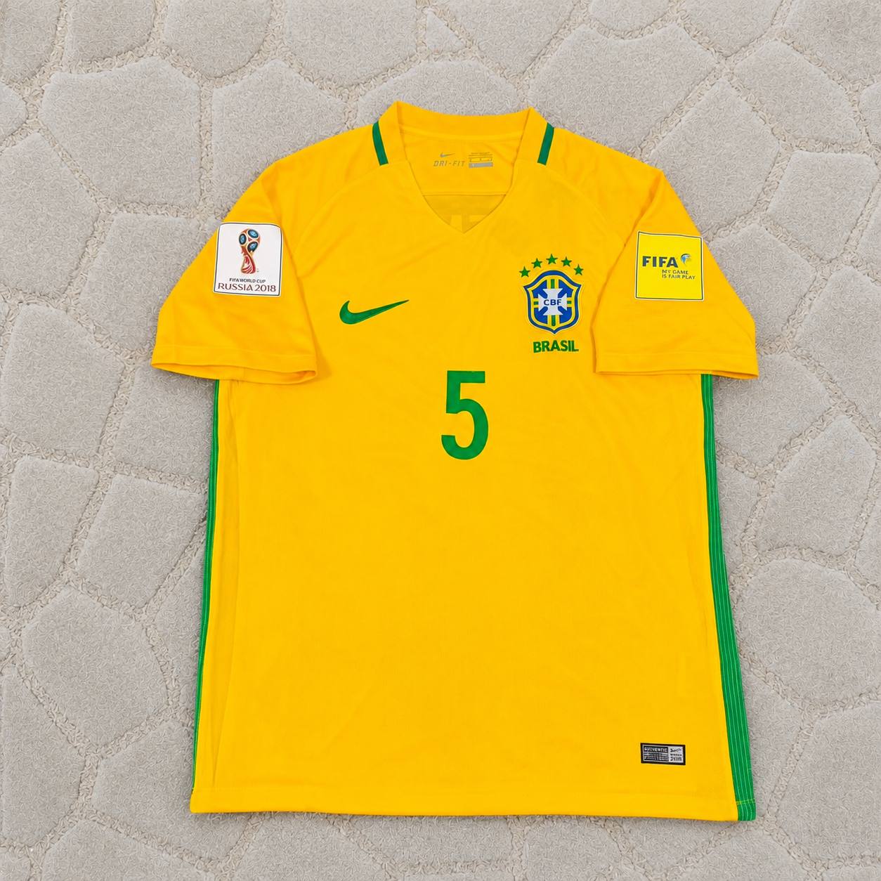 Casemiro #5 Brazil 2018 World Cup Home Football Jersey