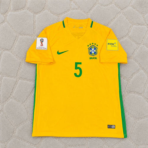 Casemiro #5 Brazil 2018 World Cup Home Football Jersey