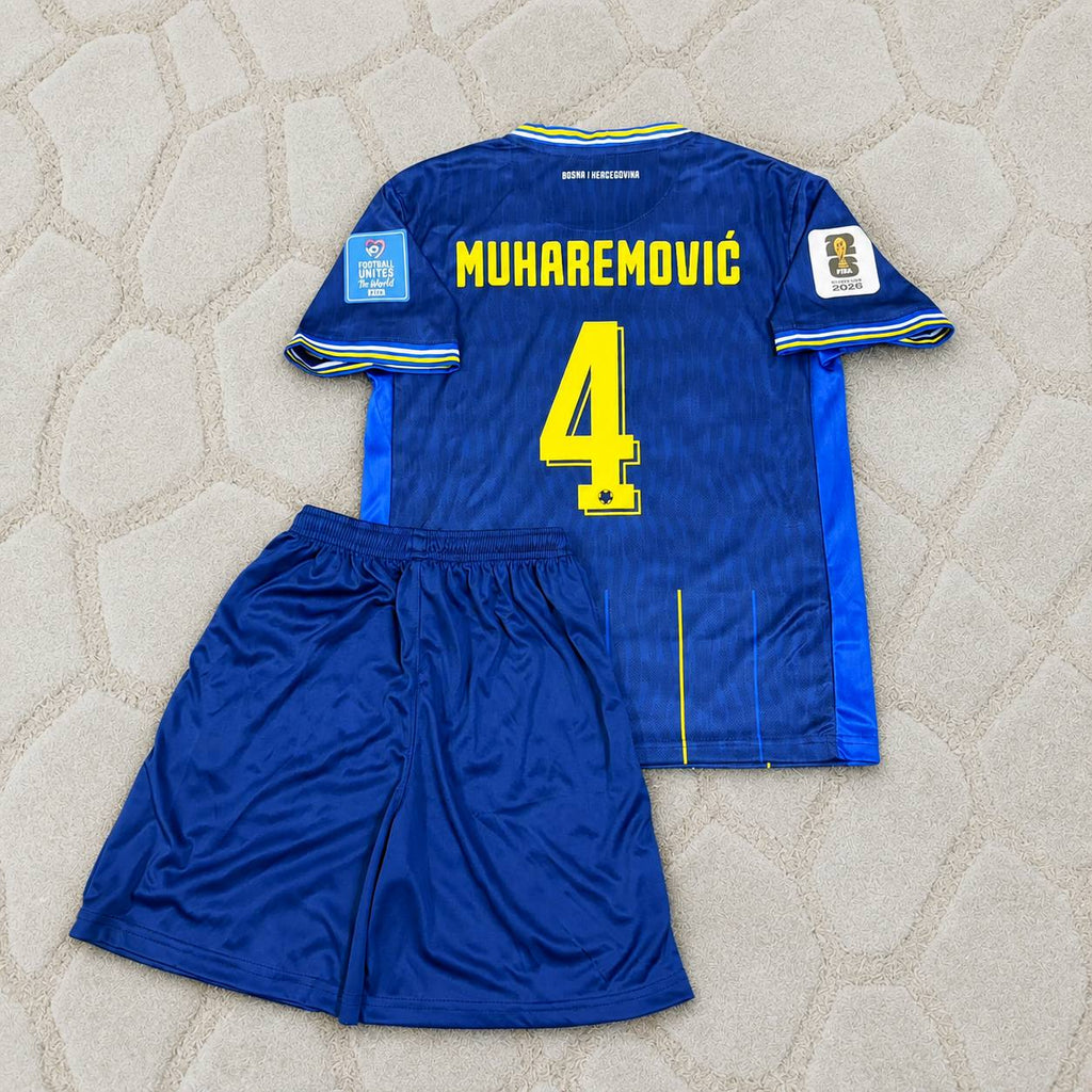 Tarik Muharemovic Bosnia and Herzegovina 2026 World Cup Kids Blue Football Jersey