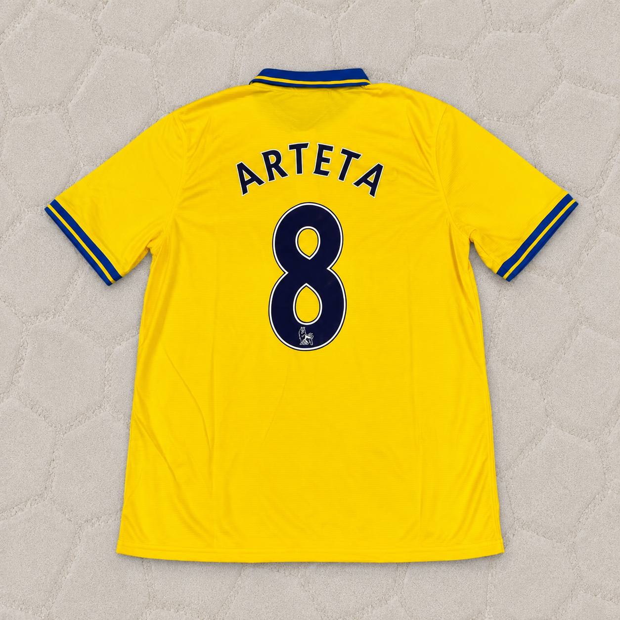 Mikel Arteta – Arsenal 2013/2014 Yellow Retro Kit Jersey Trikot Maillot Soccer Shirt