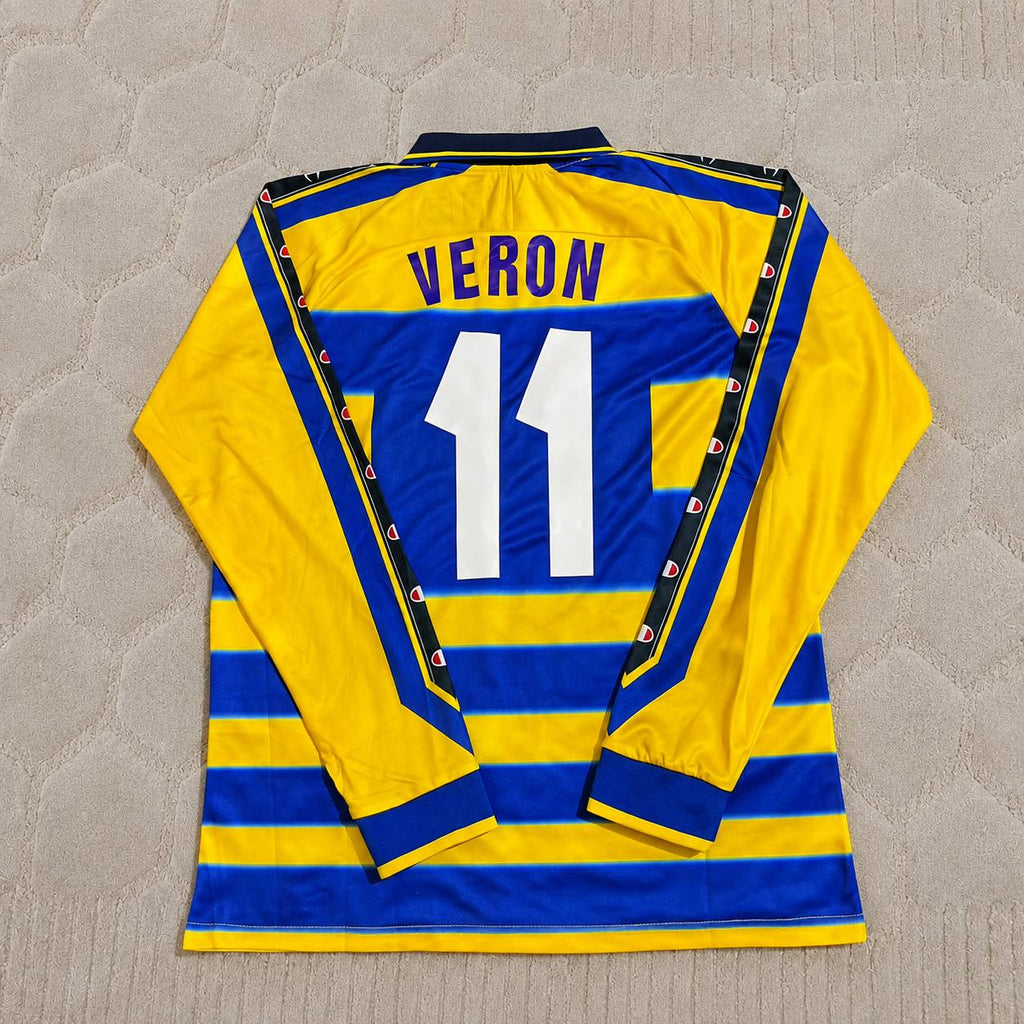 Juan Sebastian Veron Parma 1999/2000 Retro Long Sleeve Football Jersey Kit