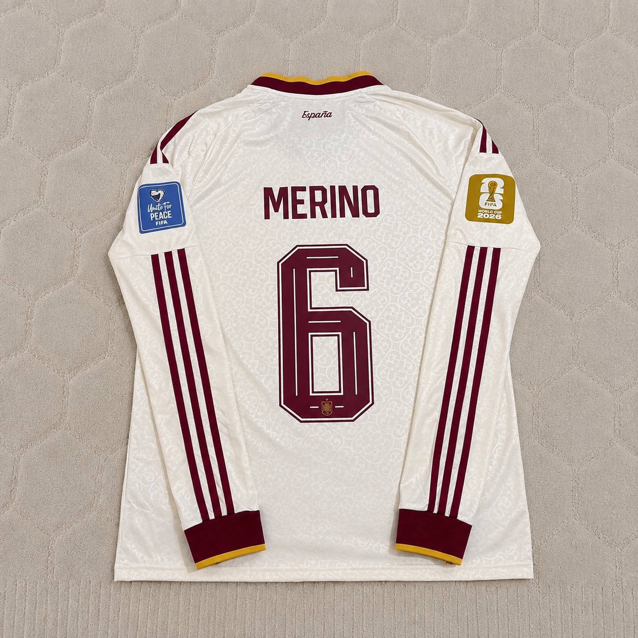 Mikel Merino #6 Spain 2026 World Cup Away Long Sleeve Jersey Trikot Maillot