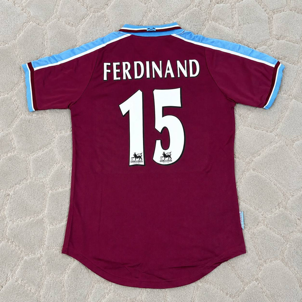 Rio Ferdinand #15 West Ham 1999-2000 Home Retro Football Jersey