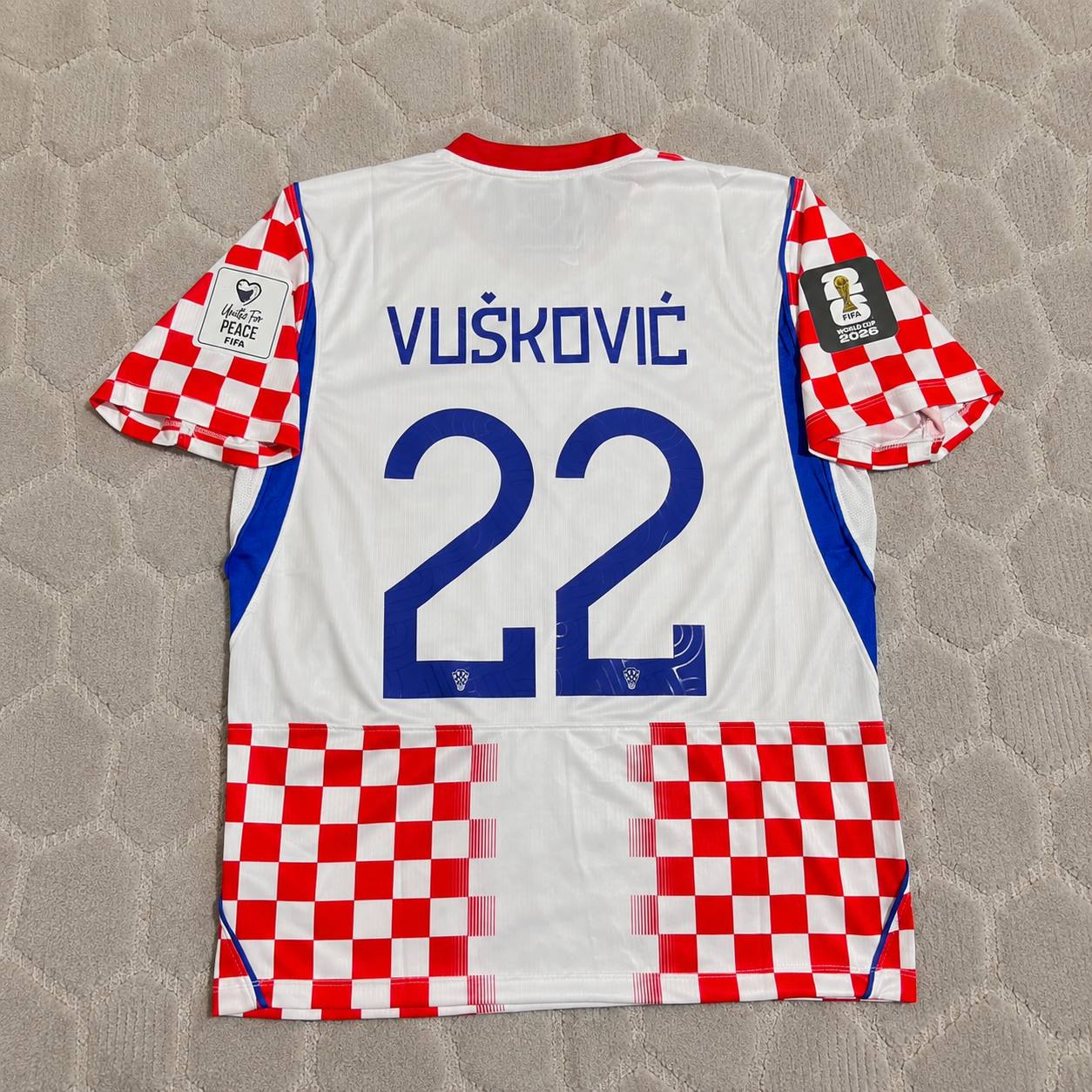 Luka Vuskovic Croatia 2026 World Cup Home Football Jersey