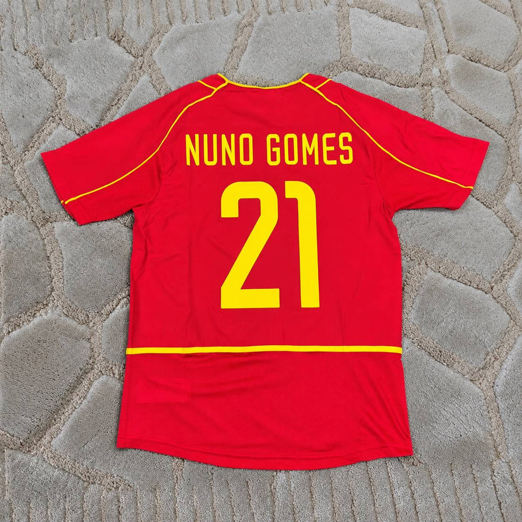 Nuno Gomes #21 Portugal 2002 Retro Home Red Football Jersey Trikot Maillot