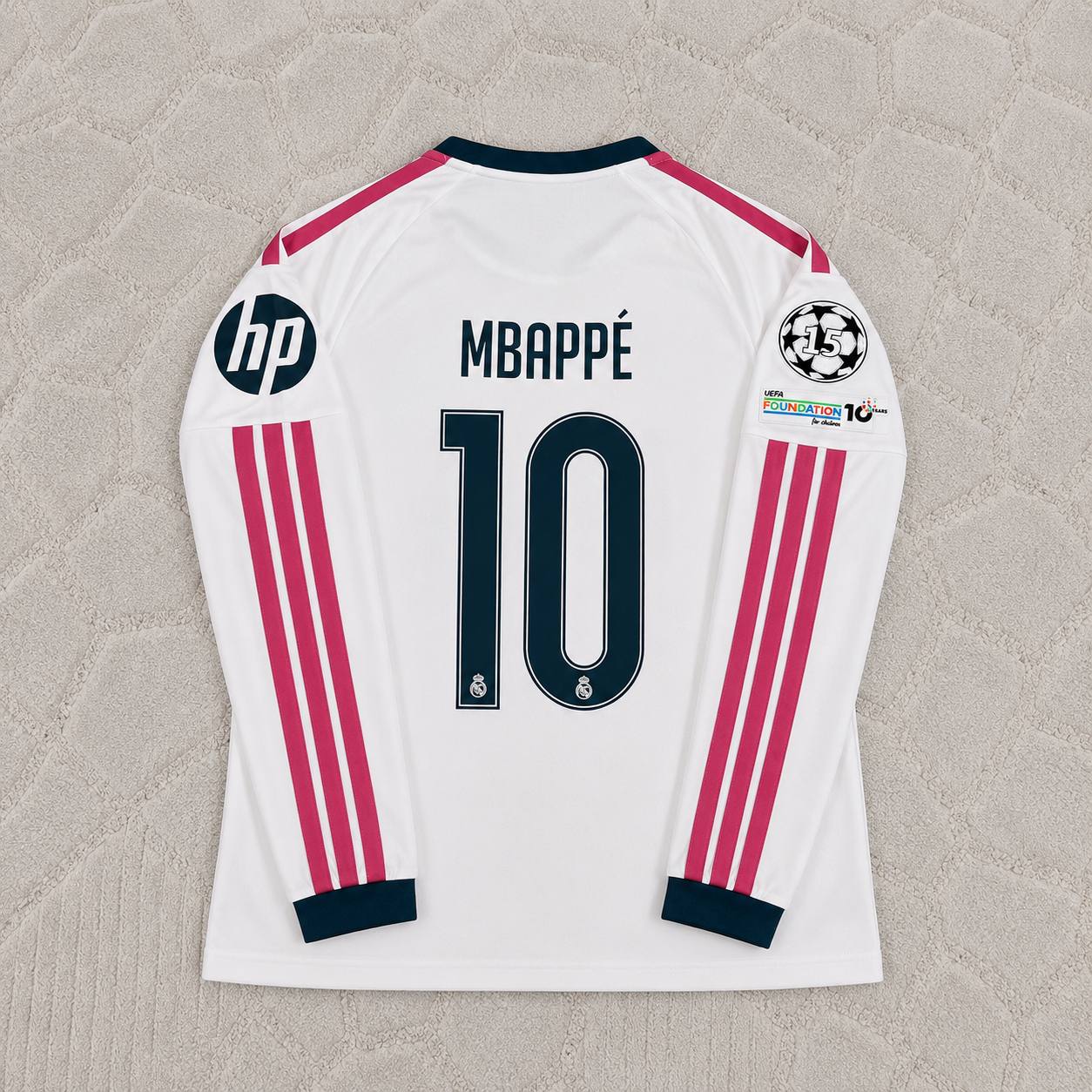 Kylian Mbappe White Long Sleeve Jersey Maillot Trikot Soccer Shirt