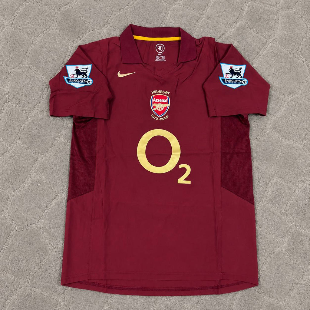 Dennis Bergkamp Arsenal 2006 Highbury Burguny Premier League Patch Retro Football Jersey