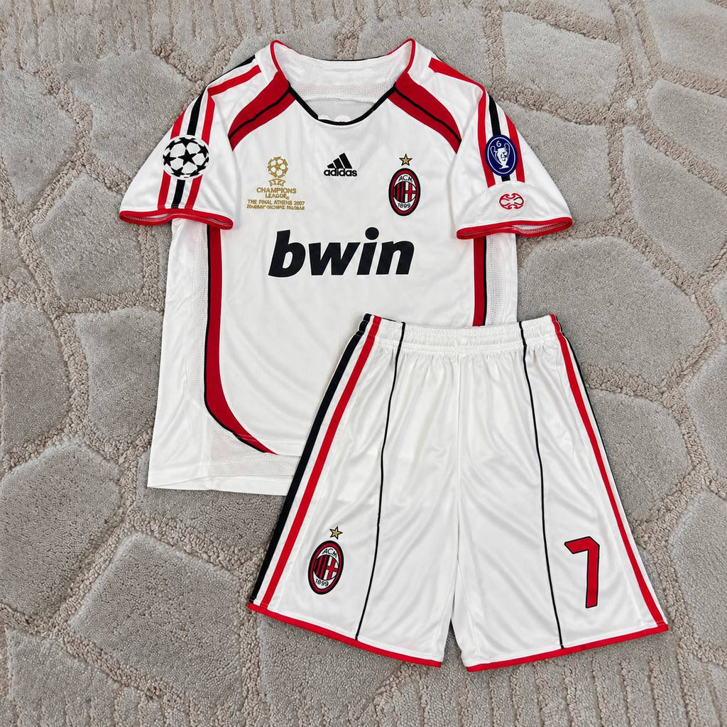 Filippo Inzaghi Milan Kids 2007 Final White Retro  Football Jersey Soccer Shirt Trikot Maillot