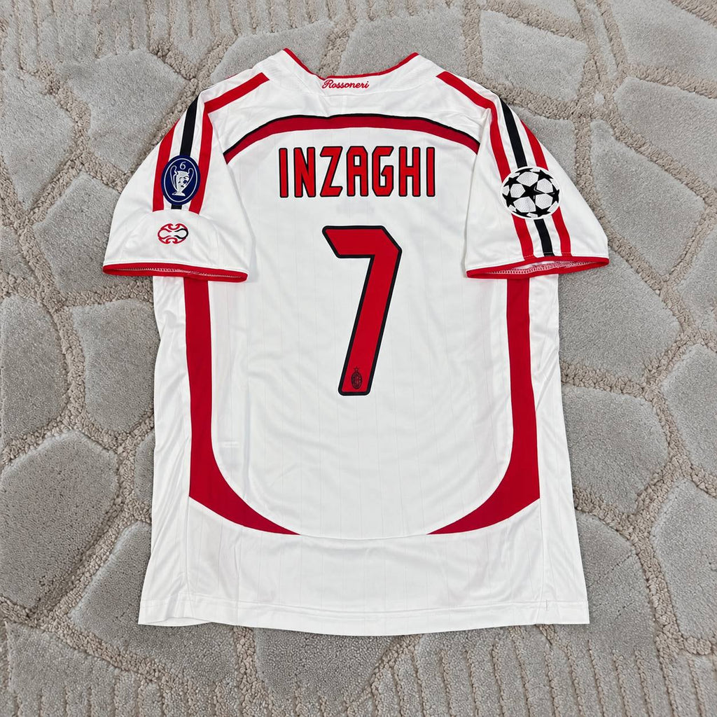 Filippo Inzaghi Milan 2007 Final White Retro Football Jersey Soccer Shirt Trikot Maillot
