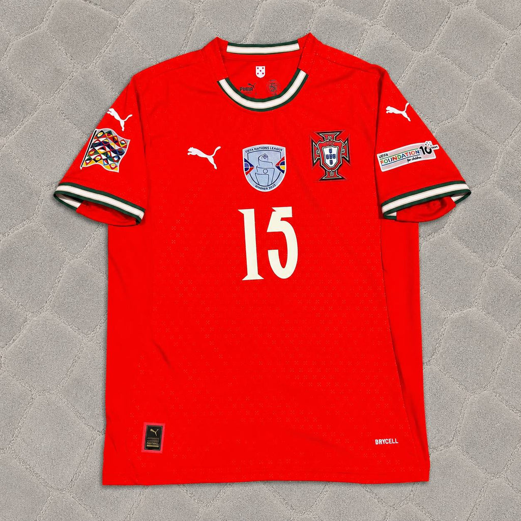 João Neves Portugal UEFA Nations League Winner Red Jersey Trikot Maillot Soccer Shirt