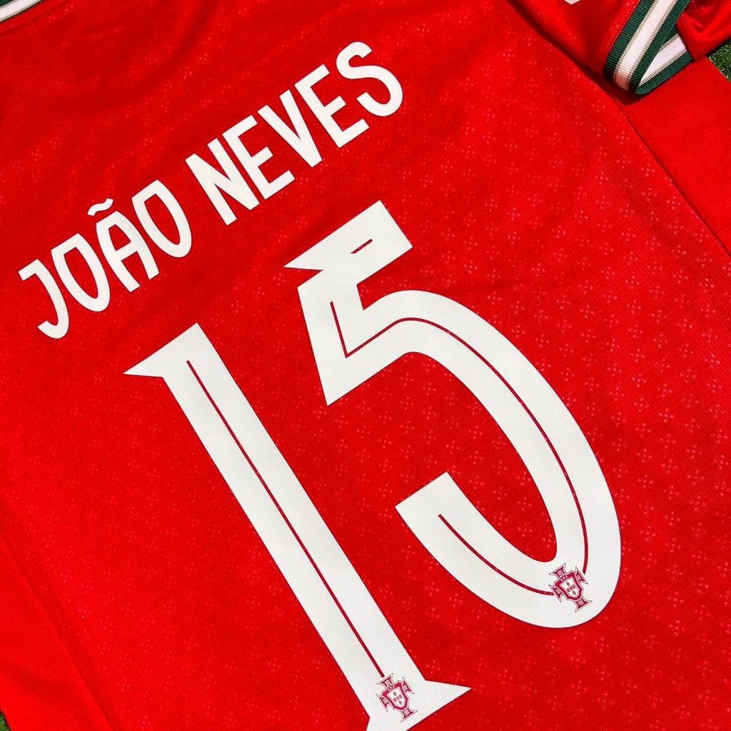 João Neves Portugal UEFA Nations League Winner Red Jersey Trikot Maillot Soccer Shirt
