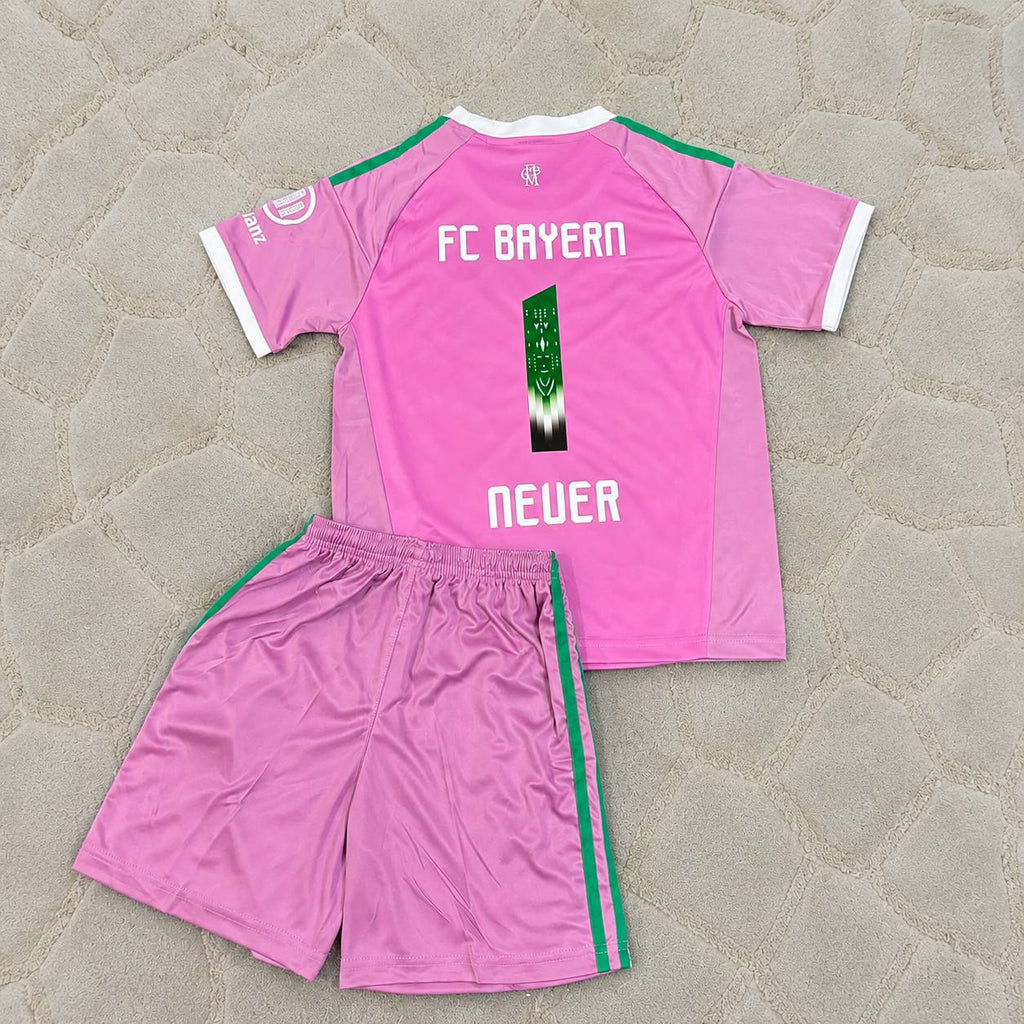 Manuel Neuer Bayern Munich Pink Goalkeeper Football Jersey Kit