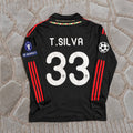 Thiago Silva Ac Milan 2011/12 Red Black Retro Football Jersey Soccer Shirt Trikot Maillot