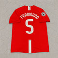 Rio Ferdinand Manchester United Champions League Final Moscow 2008 Retro Red Football Shirt