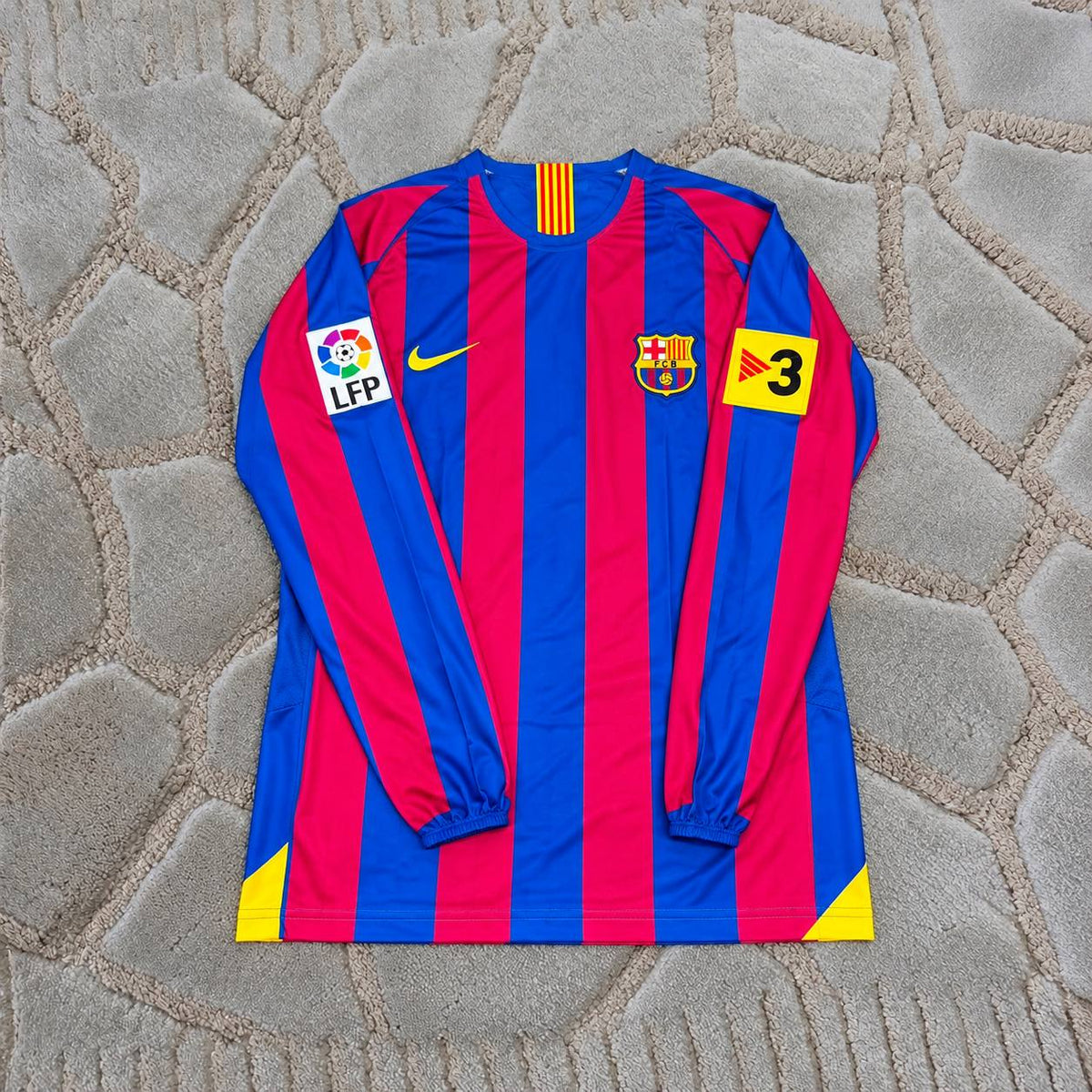 Ronaldinho Gaucho Barcelona 2006 Final Special Retro Long Sleeve Football Jersey Soccer Trikot Maillot Magliaa
