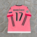 Mario Mandzukic Juventus Pink Retro 2015-2016 Pink Football Jersey Soccer Trikot Maillot