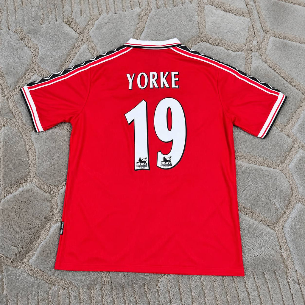 Dwight Yorke Manchester United 1999 Red Retro Football Jersey Trikot Maillot