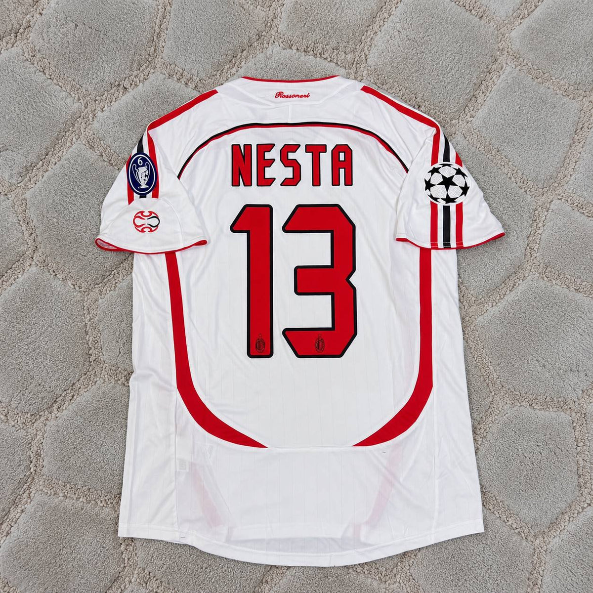 Alessandro Nesta Milan 2007 Champions League Final Retro Soccer Football Jersey Trikot