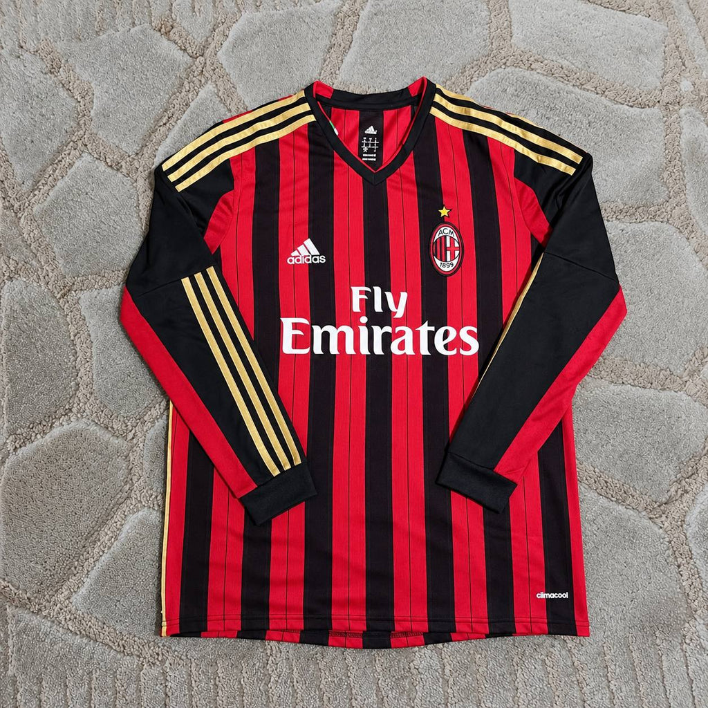 Philippe Mexes AC Milan 2013/14 Long Sleeve Home Retro Football Jersey Trikot Maillot