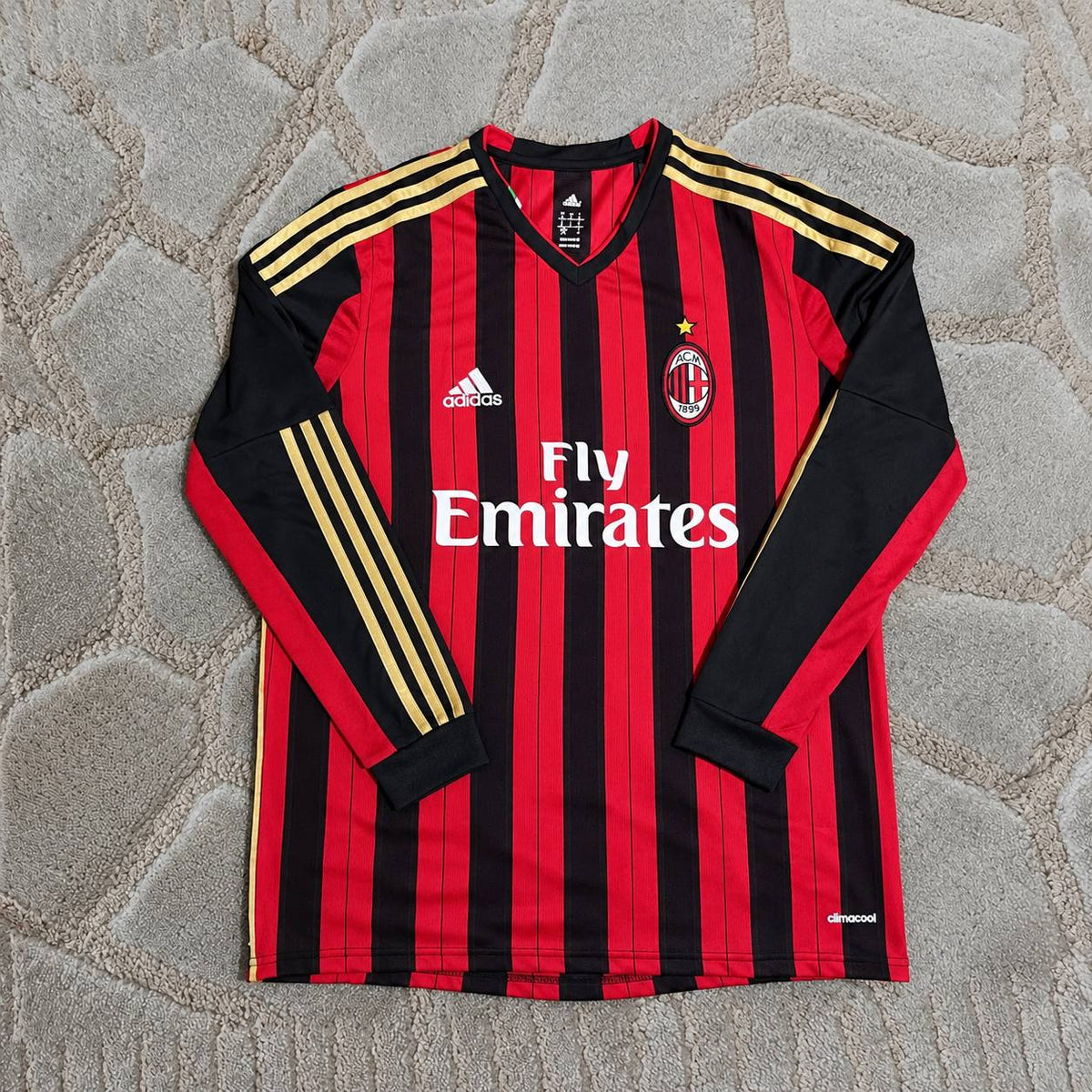 Philippe Mexes AC Milan 2013/14 Long Sleeve Home Retro Football Jersey Trikot Maillot