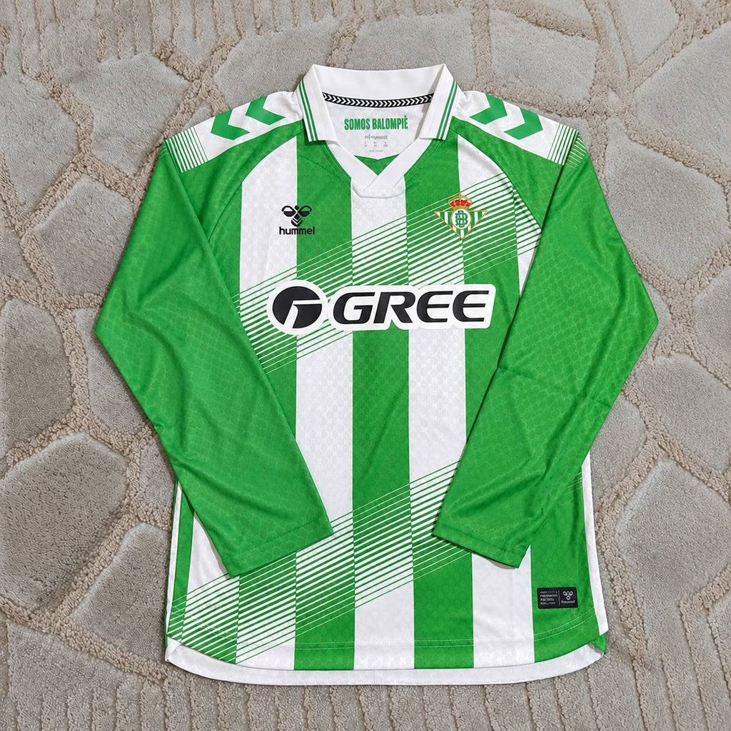 Troy Parrott Real Betis 2027 Home Green White Long Sleeve Football Jersey Soccer Trikot Maillot