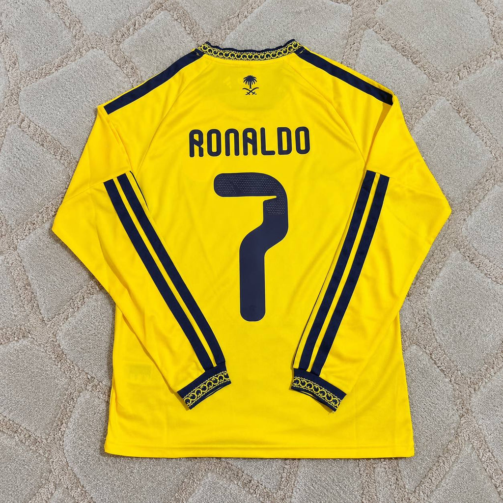Cristiano Ronaldo Al Nassr 2027 Home Yellow Long Sleeve Football Jersey Soccer Trikot Maillot Magliaa