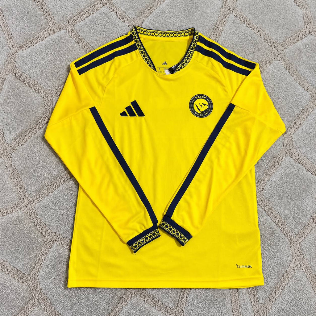 Cristiano Ronaldo Al Nassr 2027 Home Yellow Long Sleeve Football Jersey Soccer Trikot Maillot Magliaa