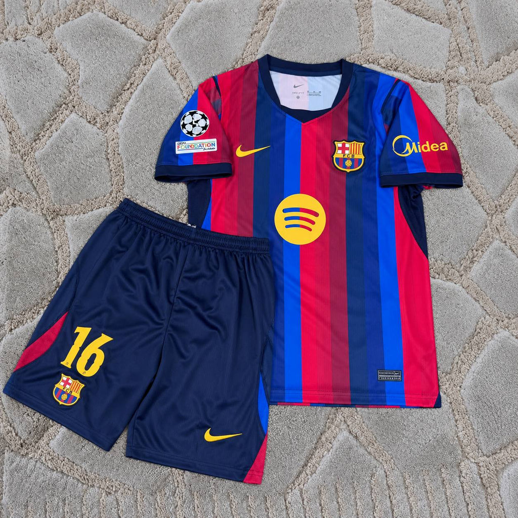 Rodri #16 Barcelona 2027 Champions League Patch Kids Home Football Jersey Trikot Maillot Magliaa